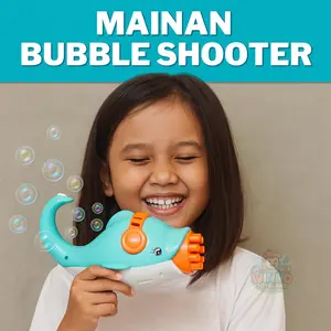 BUBBLE BO DOLPHIN Mainan Anak Lumba-Lumba BubbleZ Elektrik 10 Lubang Gelembung Sabun Aman Non-Toxic & Desain Ekonomis