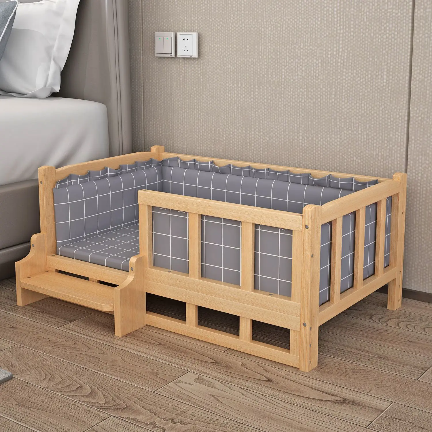 เตียงสุนัข, เตียงสุนัข Kennel, บ้านสุนัขเท็ดดี้, สุนัขโกลเด้นรีทรีฟเวอร์, สัตว์เลี้ยงพิเศษ, เตียงไม้เนื้อแข็ง, เหมาะสำหรับสุนัขและแมวขนาดใหญ่, กลางและเล็ก, รังแมว, อบอุ่นในฤดูหนาว
