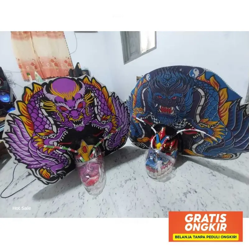 TERLARIS BARONGAN DEVIL Sungut Full Kayu Asli Ukuran 14 Bonus Kemul Panjang Dan Pentul Tinggal Pakai Anak 4