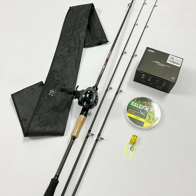  Combo cần lure máy ngang Koiicarp 2 ngọn M và MH kèm máy cemreo có tiếng dragclik 