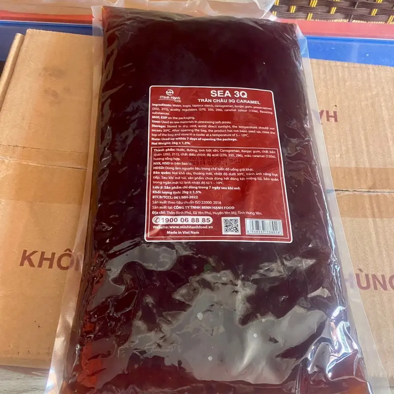 Trân châu ăn liền Trắng Đen 3Q Sea 2kg Topping trân  châu 6