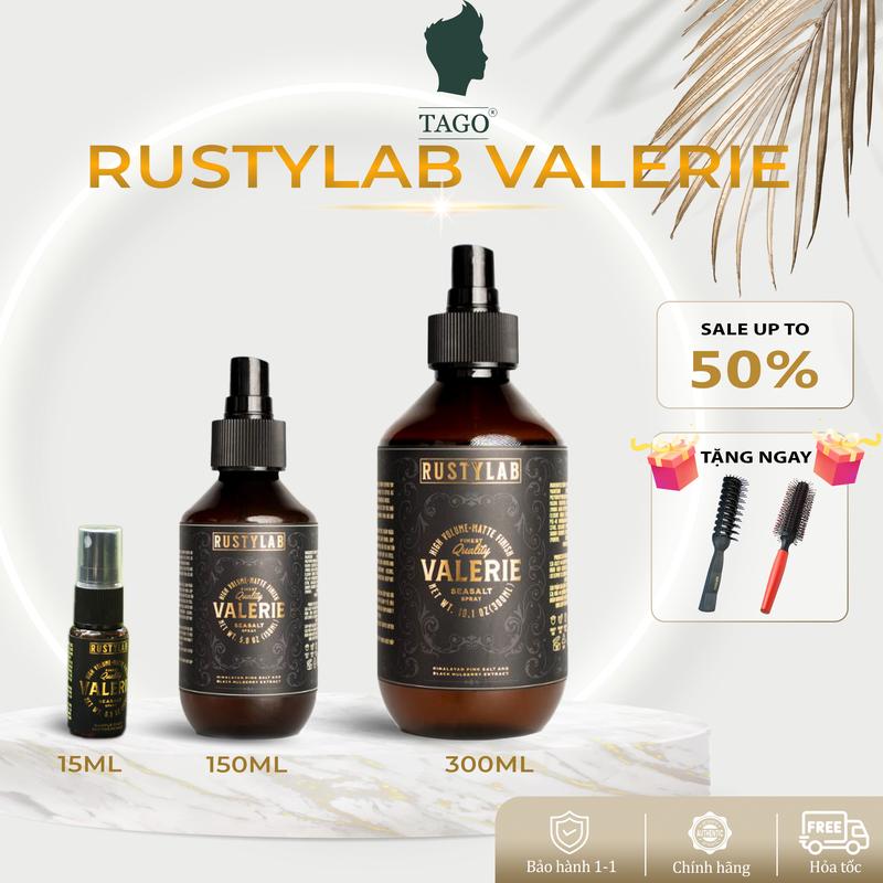 Xịt Muối Biển VALERIE Rusty Lab 150ml & 300ml - Từ Muối Hồng HIMALAYA- Kiềm Dầu Mạnh Mẽ- Phồng Cao- TAGO STORE