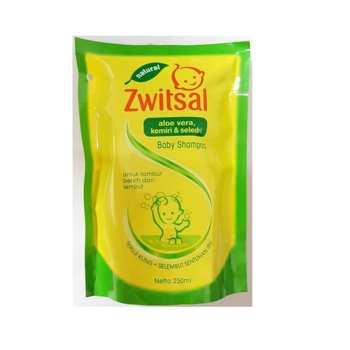Zwitsal Baby Shampoo Natural Aloe Vera Pouch refill 250ml 250 ml 2