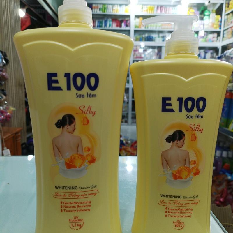 SỮA TẮM E100 VÀNG silky làn da trắng mịn màng size 800g, 1kg2