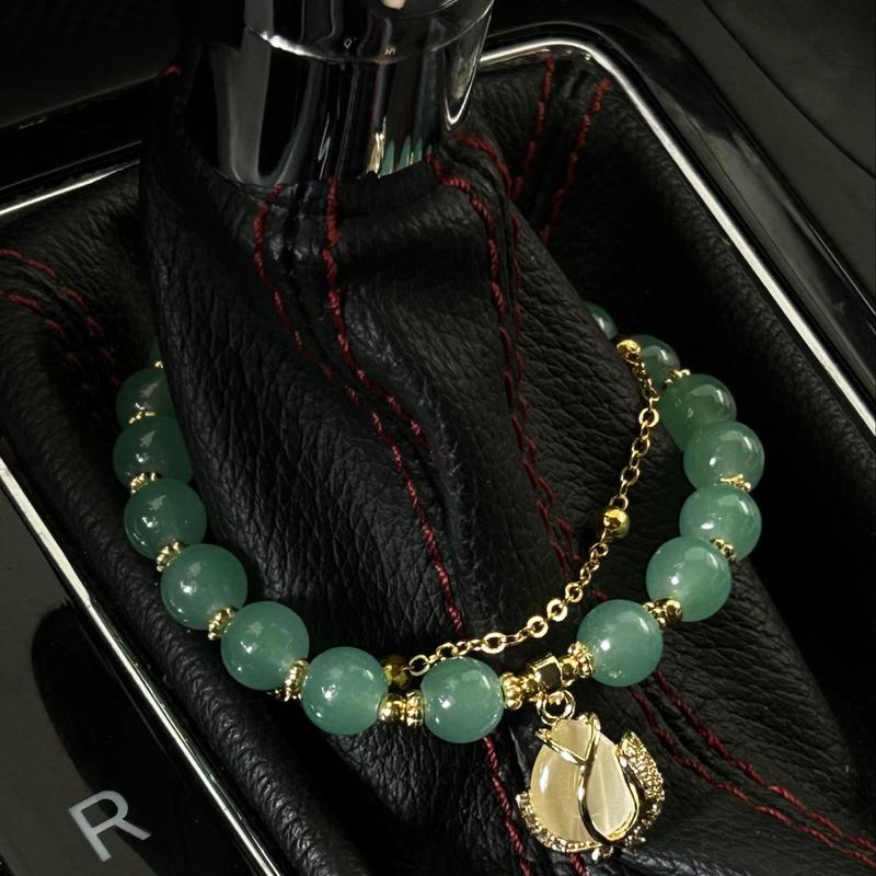 Car Handbrake Ornament, Shiny Tulip Decor Beaded Bracelet, Car Gear Lever Decorative Charm, Gift for Women & Girls, Car Interior Accessories 1