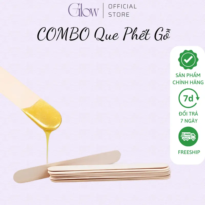 ( QUÀ TẶNG KHÔNG BÁN ) Combo 4 Que Gỗ Wax Lông Tiệt Trùng GLOWWAXING 2