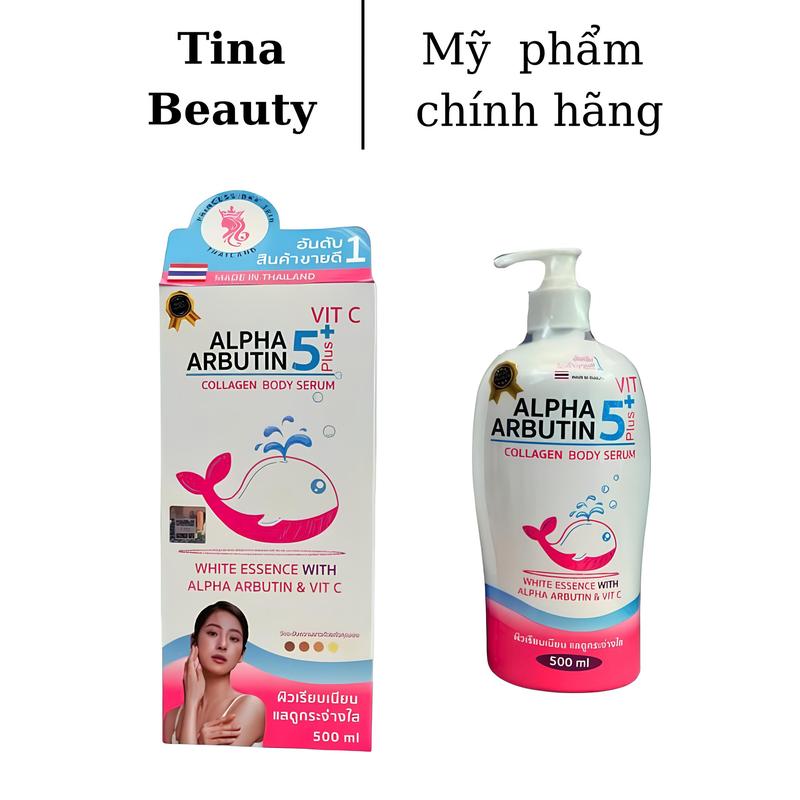 [Hang Cty] Alpha Arbutin 5 Plus VIT C Collagen Dưỡng Da Body Serum Lotion Chai 500ml