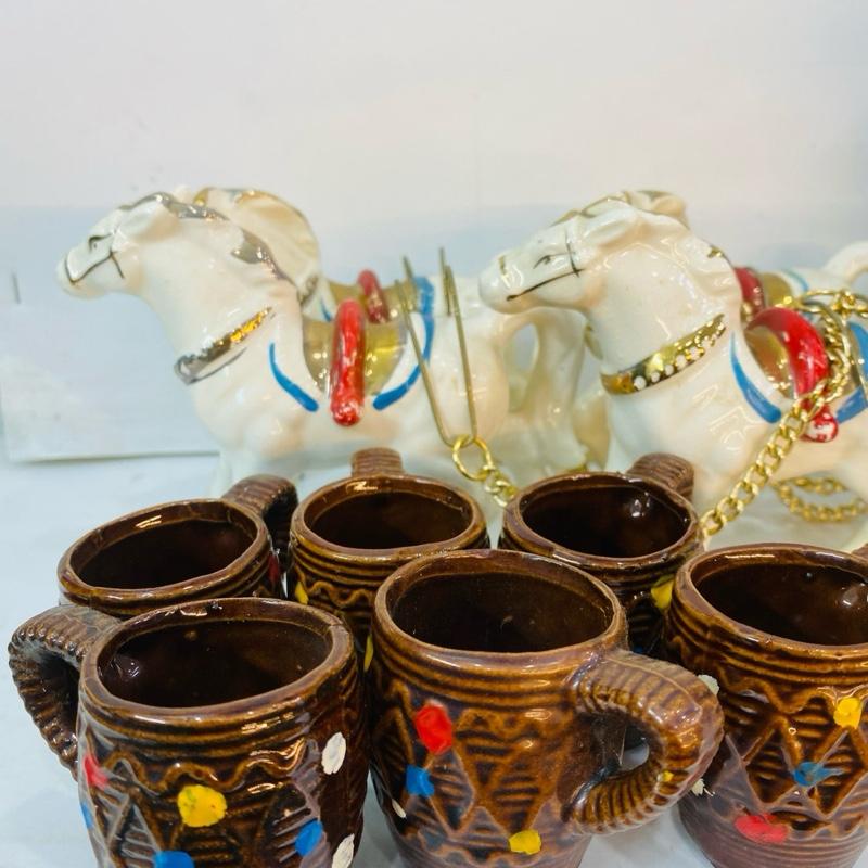 Bộ xe ngựa kéo  bình rượu 3