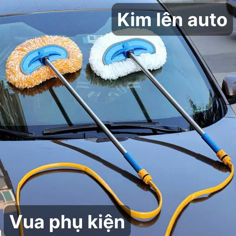 Cây Lau Xe Xịt Nước Chổi Rửa Xe 2 Trong 1 Kèm Vòi Nước Đa Năng Tiện Lợi Hàng Tốt Bền Bỉ Tạo Bọt Có Dây Vòi Nước - Kim lên auto Phụ Kiện