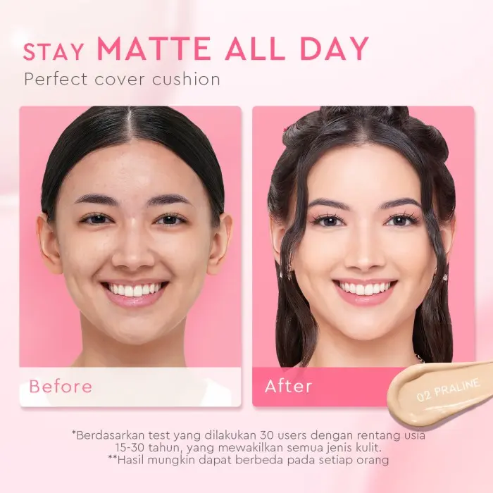 ✨MJ 100% ORI✨ Glad2Glow Perfect Cover Cushion 11g 5 Shades Matte Finish Make Up BB Cream CC Cream Bedak Foundation - 04 Ginger glad2glow  buttercream Extract Vitamin kusen  g2g 3