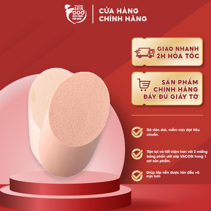 Bông Phấn Ướt Elip Vacosi - Vacosi Elipse Sponge BP10 0