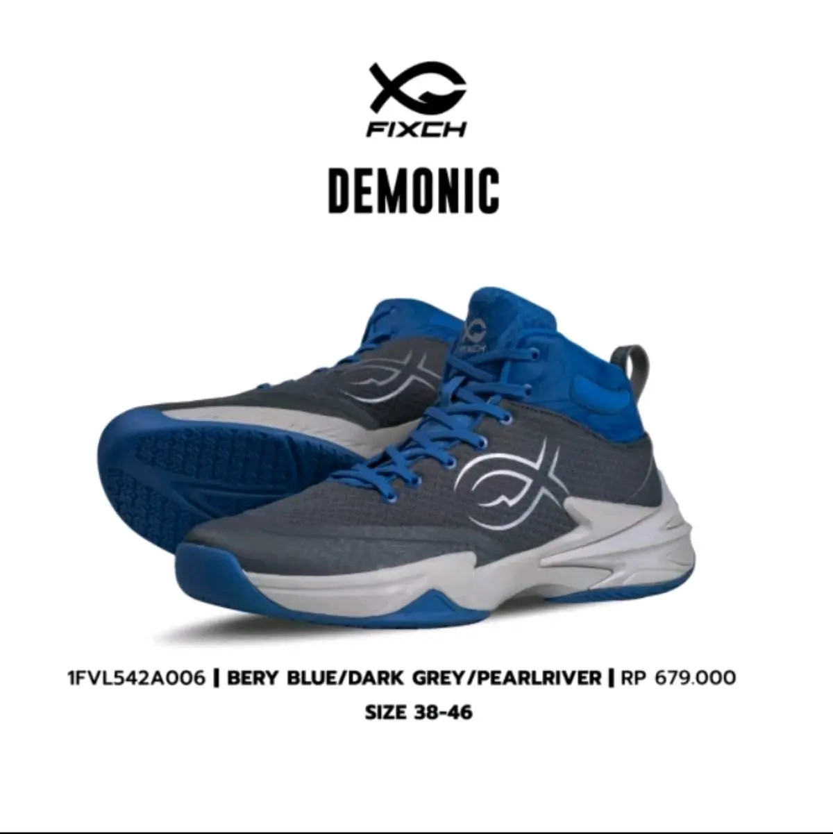 FIXCH SEPATU VOLI/VOLLEY ORIGINAL DEMONIC / BERRY BLUE DARK GREY PEARLRIVER /fixch sepatu voli terlaris original/sepatu voli fixch terbaik dan original