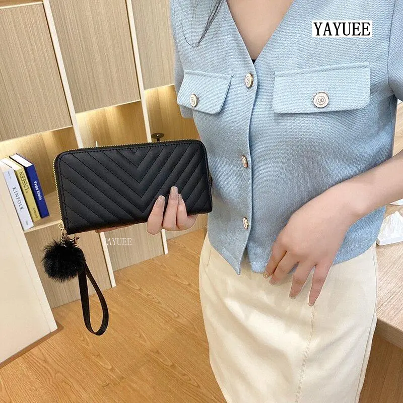 Ví Dài Nữ, BLYJ028 #, Thiết Kế Hình Quả Bóng Nhồi Bông Cầm Tay Đa Chức Năng, Túi Nhỏ Thích Hợp Cho Nữ, Ví 2301 Hình Chữ Nhật Wallet 1