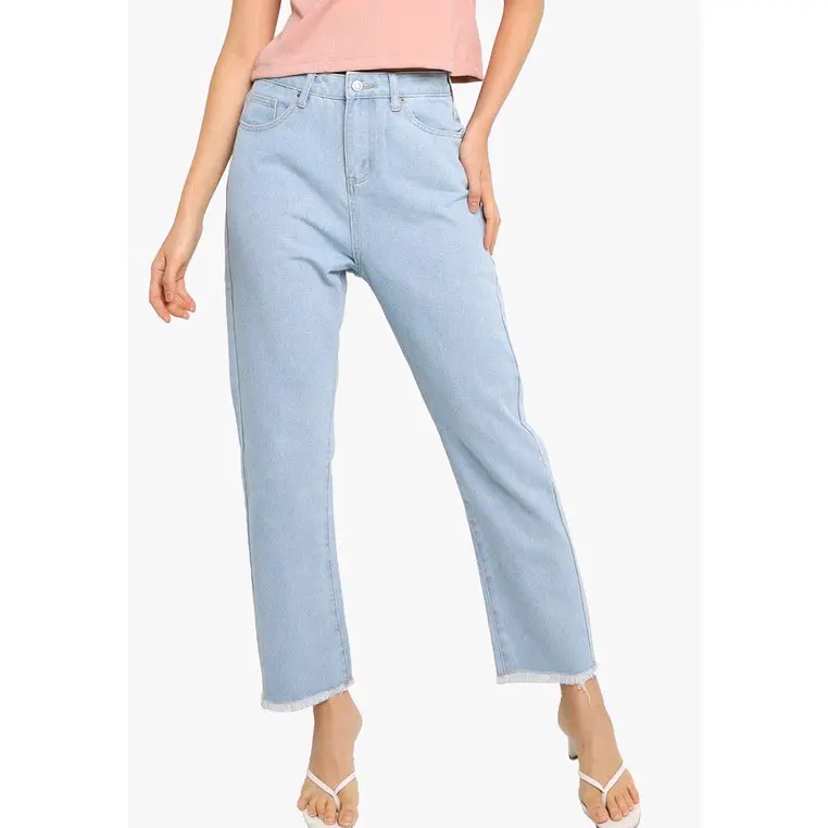 celana jeans wanita Polos rawis bawah Panjang Tebal Variasi Cewek 3