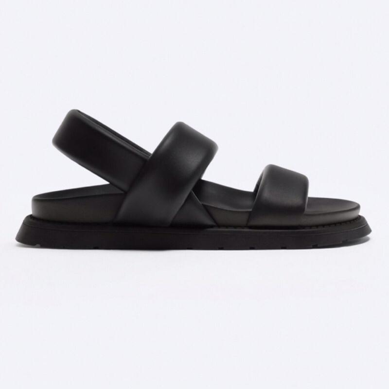 ZARA Men Sandal Quilted Strappy Sepatu Sendal Pria Black 1
