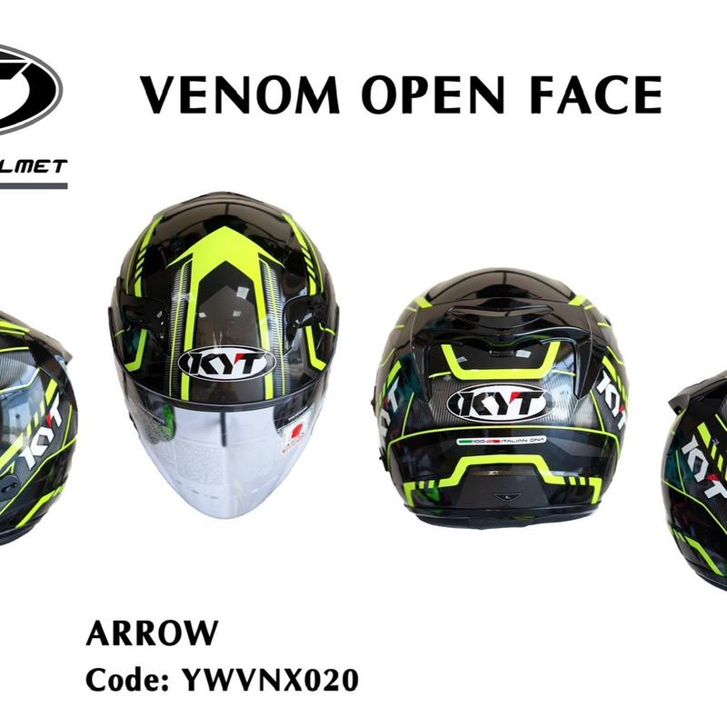  Nón KYT 3 4 Venom. Mũ bảo hiểm chính hãng 