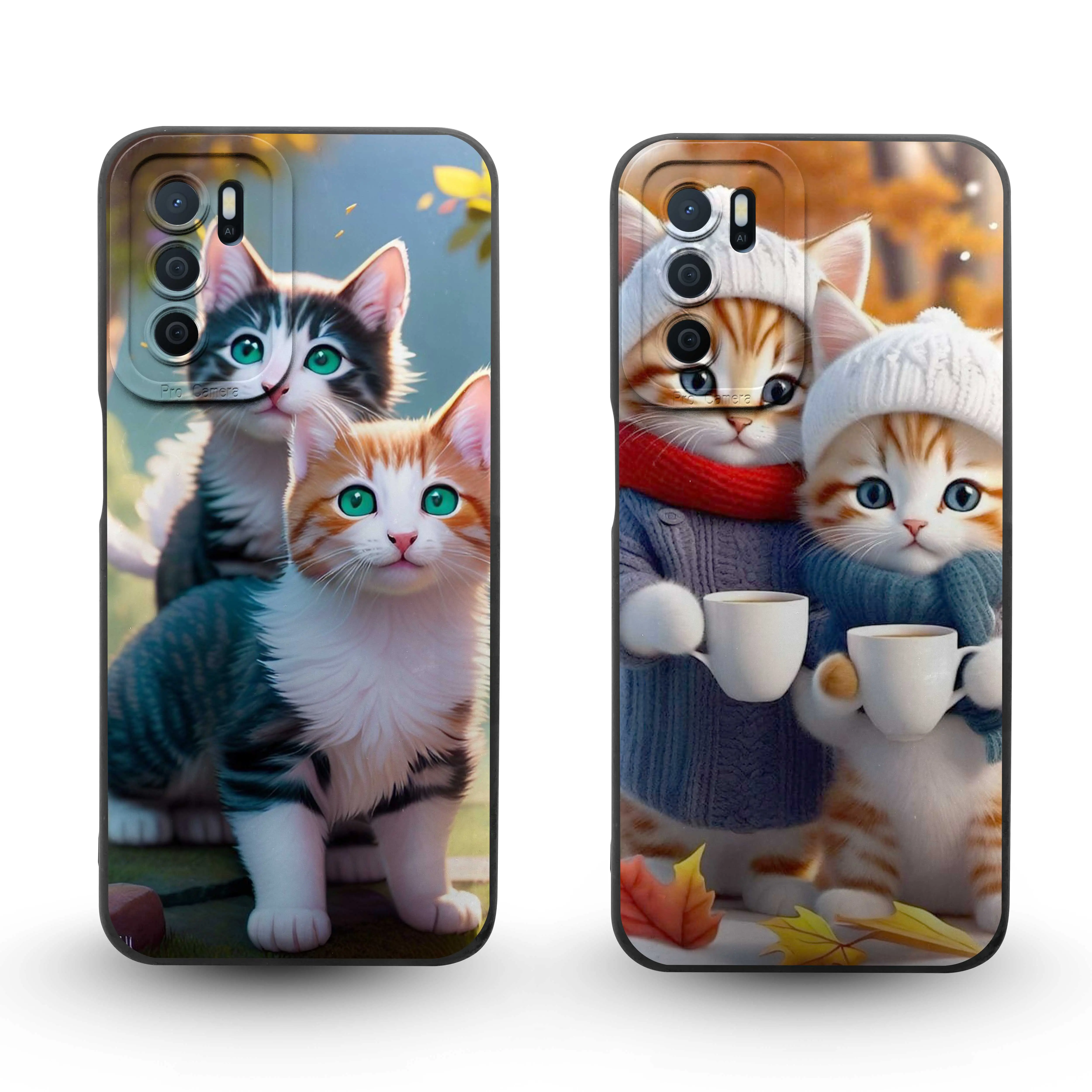 Casing Softcase Oppo A16 A16s A54s - Case Kucing Lucu - Silikon Tpu Pelindung Hp Pro Camera