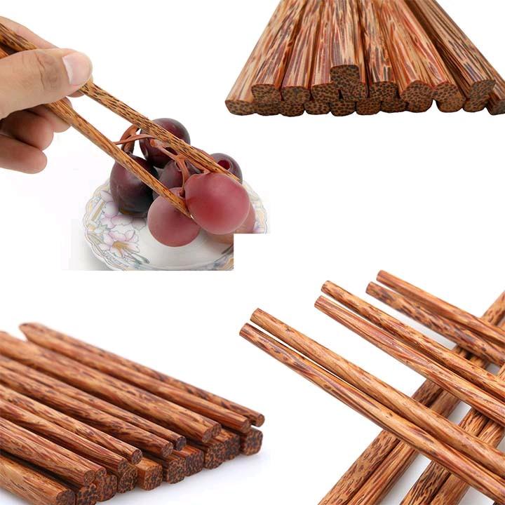 10 đôi đũa gỗ dừa cao cấp chống mốc xuất xứ Việt Nam