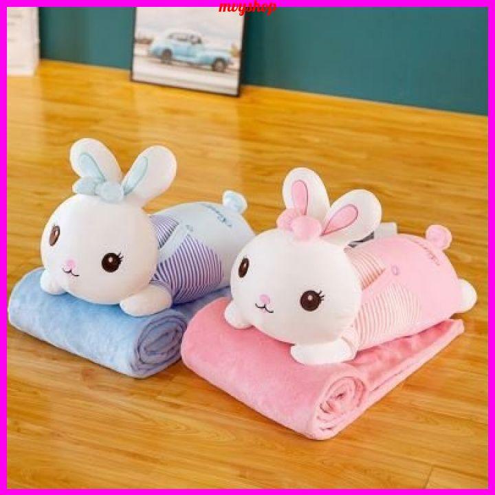  Nhà Cam Shop Bộ chăn gối văn phòng gấu bông kèm mền Thỏ dài 2 trong 1  gối chăn  3 trong 1  gối chăn ủ tay  siêu tiện lợi 