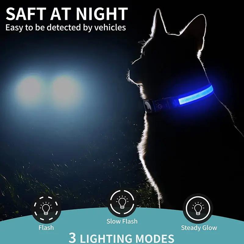 Vòng Cổ cho chó Led, dành cho Apple Airtag và GPS, không thấm nước, có thể sạc bằng USB, vòng cổ phát sáng, thích hợp cho thú cưng, Vỏ theo dõi Tag Air 1