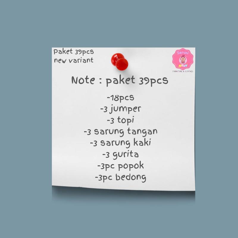 Product Introduction of 39Pcs Paket Brojol Perlengkapan Lahiran Komplit Baju Celana Bedong Bayi Baru Lahir Usia 0-4 Bulan Baby Gift Set 1