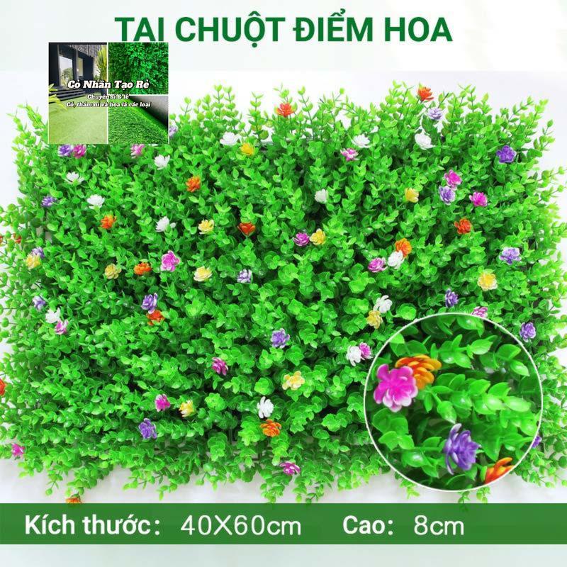 Cỏ tai chuột có hoa treo tường trang trí kích thước 40x60cm Decor Phòng, làm packground, trang trí tường cây lá giả