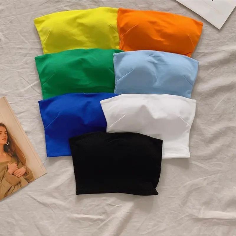 Áo ống cúp ( CH) thun porip 2 lớp có mút đệm fom croptop ngắn trên rún dưới 55ký