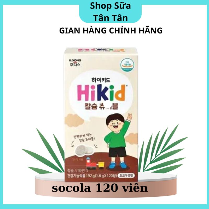 {CHÍNH HÃNG - TEM PHỤ} Sữa HIkid viên vị socola Phát triển toàn diện Hàn Quốc hộp 120 viên( tem phương Linh) Cho Bé