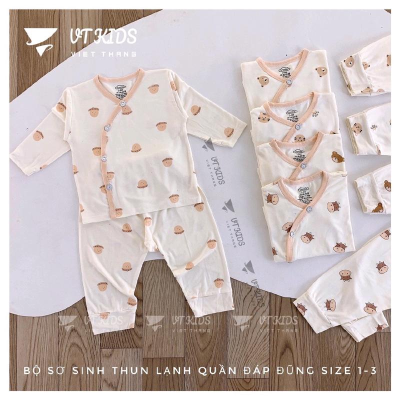 Bộ quần áo sơ sinh dài tay cho bé trai và be gai thun lạnh quần đáp đũng cho bé  Trẻ sơ sinh 0