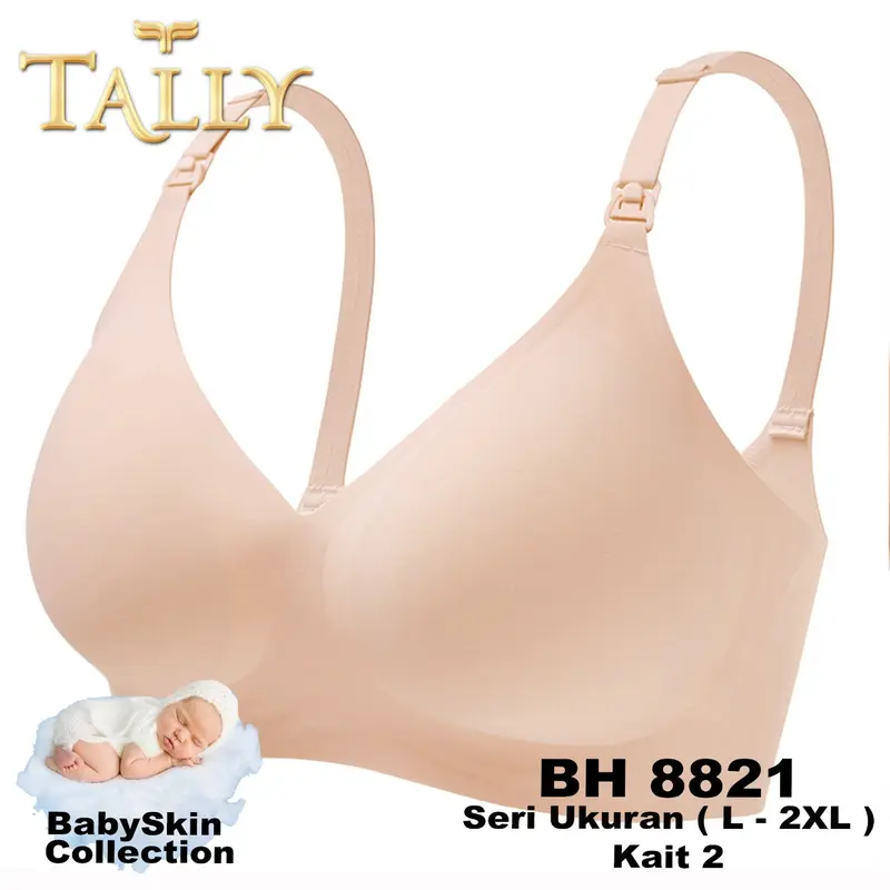 TALLY BH 8821 Bra Wanita Bra Menyusui Tanpa Kawat Busa Tipis Bahan Seamless Kait 3 Bra Maternity Pakaian Dalam Wanita Ibu Hamil Busui 2