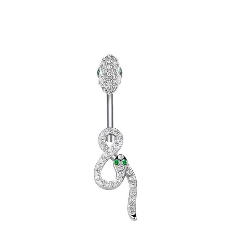 Product Introduction of Khuyên Rốn, Thiết Kế Hình Rắn Độc Đáo, Zircon Dát Đá Nhỏ, Chất Liệu Thép Không Gỉ, Phong Cách Đơn Giản, Trang Sức Xỏ Lỗ Rốn 10