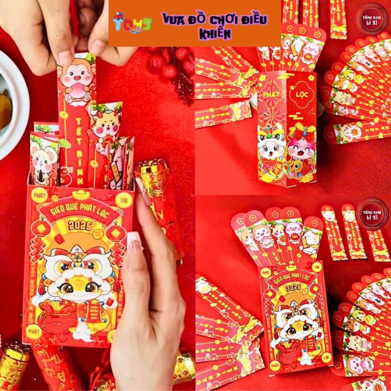 Hộp lì xì gieo quẻ đầu năm 2025, Bao lì xì gieo 12 quẻ Tết  May mắn Ất Tỵ
