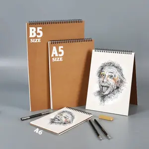 BUKU GAMBAR & SKETSA TEBAL | WATER COLOR SKETCH BOOK RING SPIRAL | COVER HITAM | DIARY PAPER