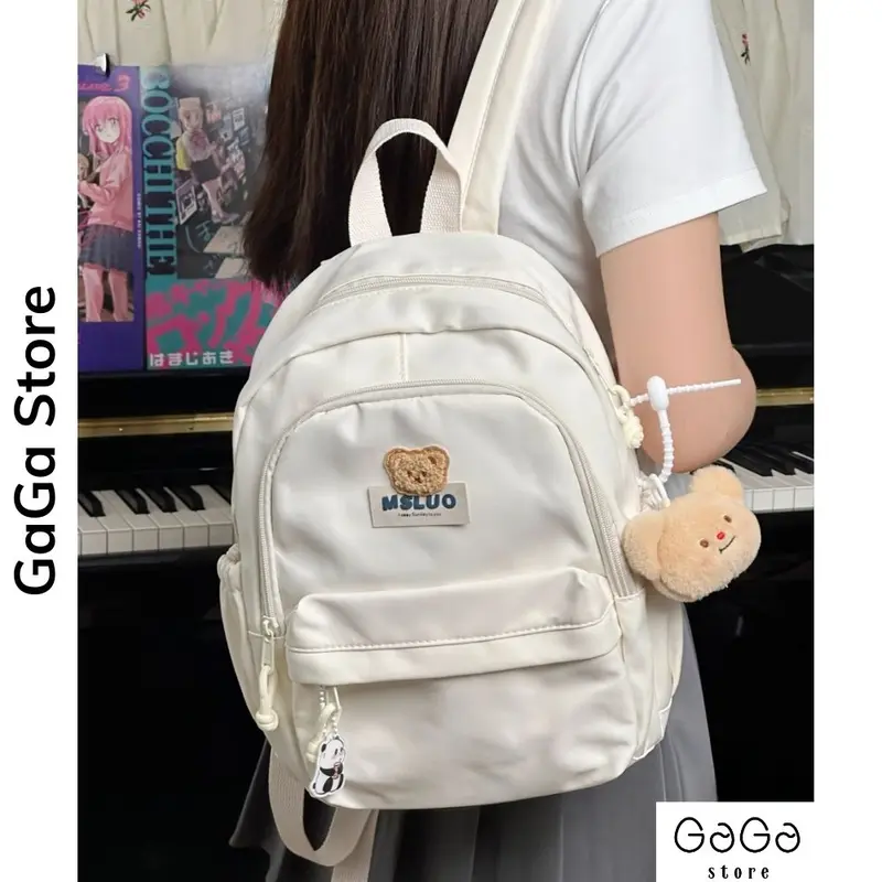 Balo mini vải phong cách basic Ulzzang dễ phối đồ nhiều ngăn mang đi học thêm , đi chơi BM126 gagastore 0