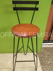 TINGGI 70CM KURSI CAFE / KURSI BAR / BANGKU CAFE / BANGKU BAR BESI KAYU / BANGKU VIRAL / KURSI MINIMALIS Chairs Furniture