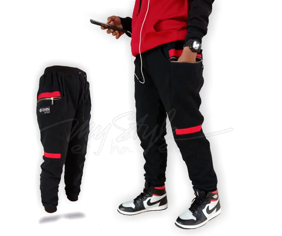 Jogger panjang pria double zipper Berpori Uniseks Celana Sport Joger