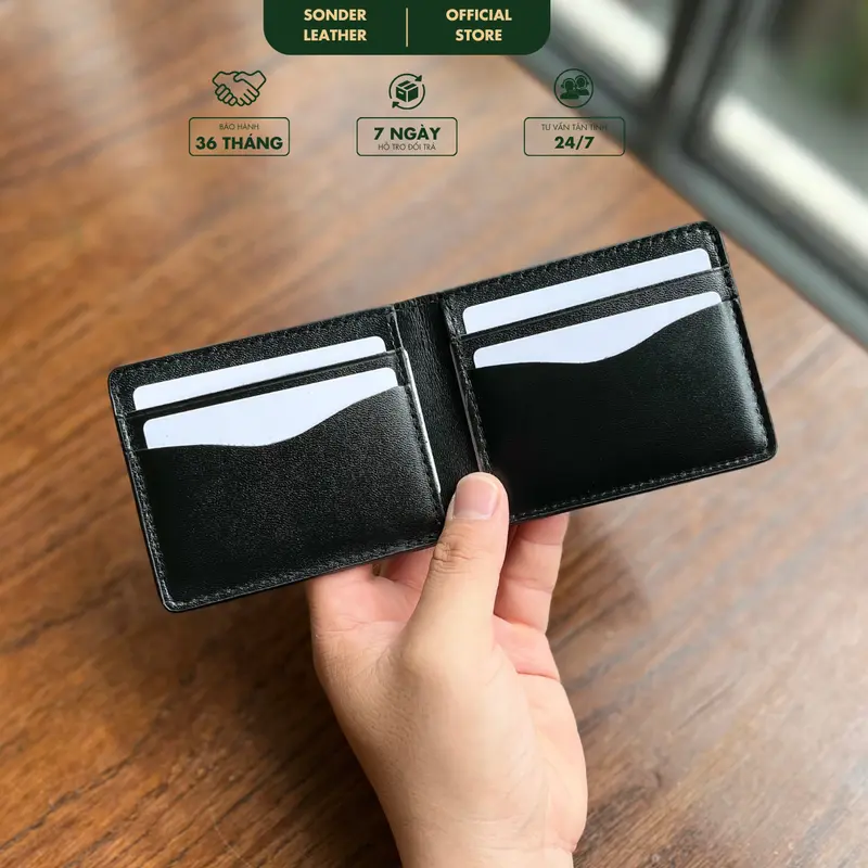 Ví da bò thật mini nhỏ gọn Ryan 7