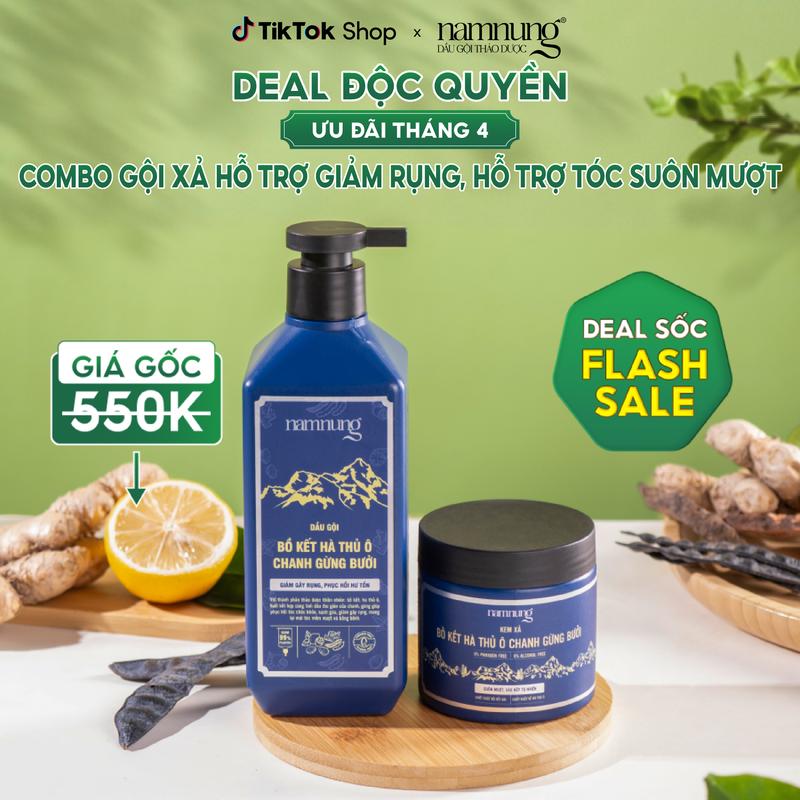   Siêu Tiếp Kiệm  Bộ đôi dầu gội & kem xả thảo dược Nam Nung Dưỡng Tóc    dầu gội & dầu xả chất lỏng dưỡng ẩm 