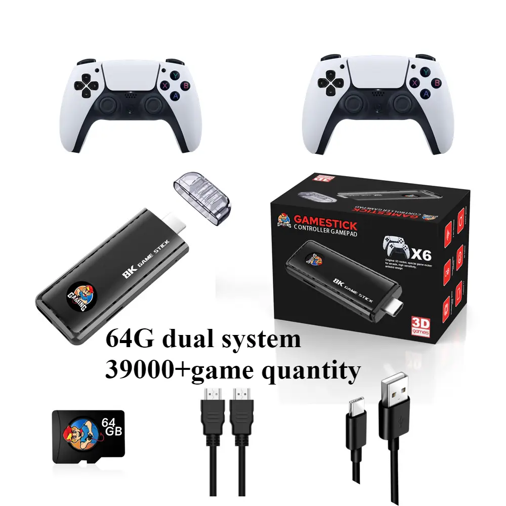 【COD】2024 Wireless Retro Game Console, Plug and Play Video Game Stick Built in 30000+ Games, 4K Output, 15 Classic Emulators Arcade Hdmi Usb Wired