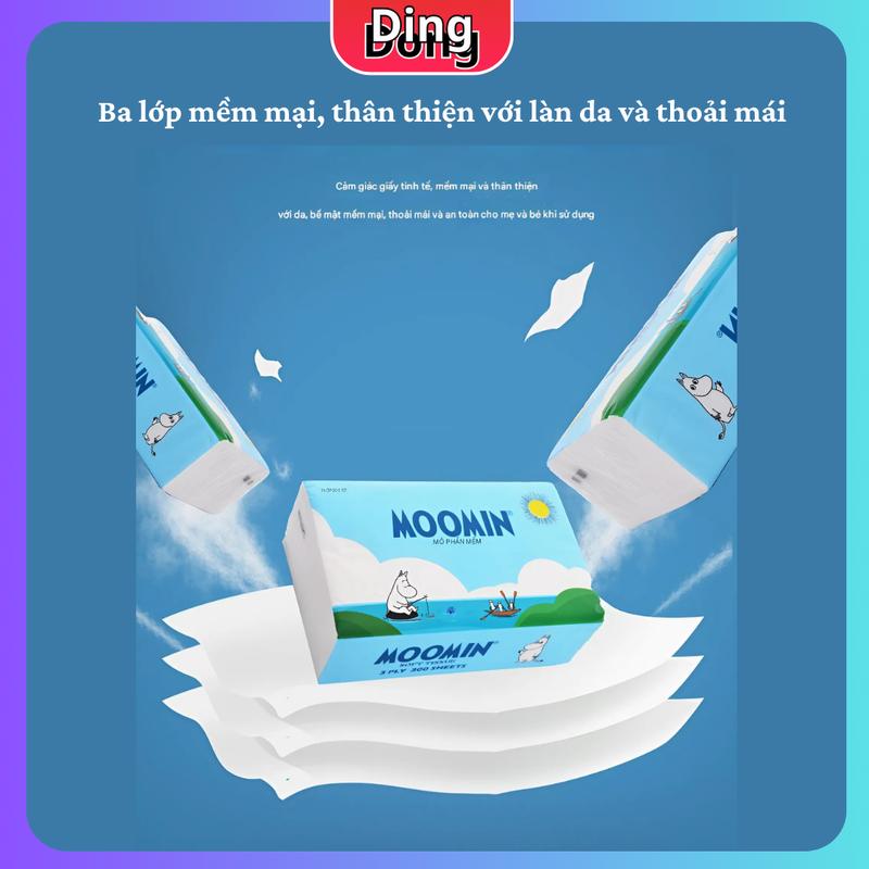 Product Introduction of Khăn giấy ăn Moomin làm chất liệu vải không dệt mềm mại cao cấp, siêu dai,3 lớp dày dặn Giấy Vệ Sinh giay cuon 16