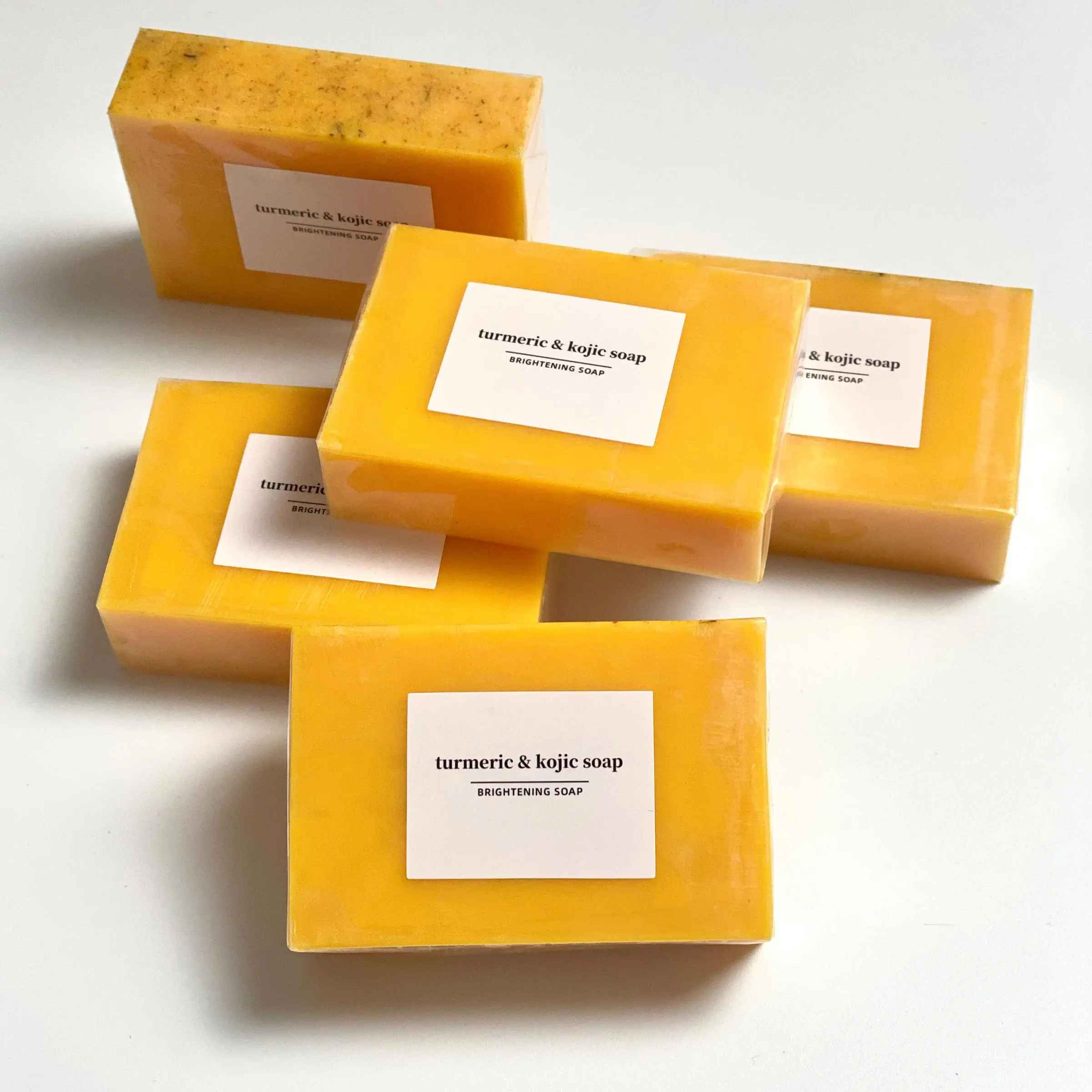 Turmeric Lemon Kojic Acid Soap, 5 Counts Gentle Cleansing Soap Bar, Moisturizing Body Wash Soap for Bathing & Washing Face
