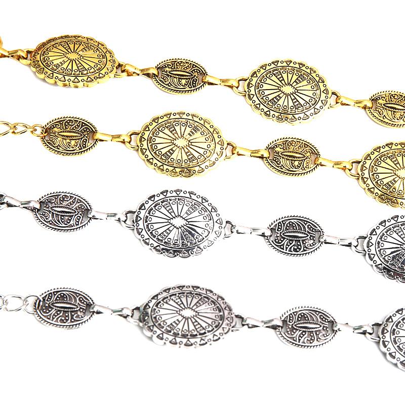 Product Introduction of Retro Style Women's Metal Waist Chain Adjustable Decorative Circle Carved Chain Belt High Style Accessories 23