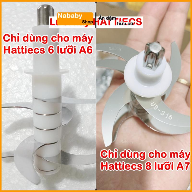 Lưỡi dao Hattiecs 6 - 8, phụ kiện máy xay Hattiecs cho bé ăn dặm, dao 6 lưỡi máy xay ăn dặm, 8 lưỡi