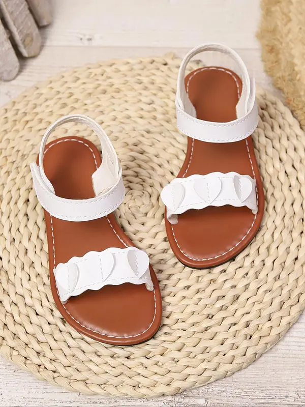 Girl's Ethnic Pattern Velcro Design Sandals, Casual Comfortable Flat Sandals for Summer, Non-slip Wear-resistant Sandals for Outdoor Holiday 5