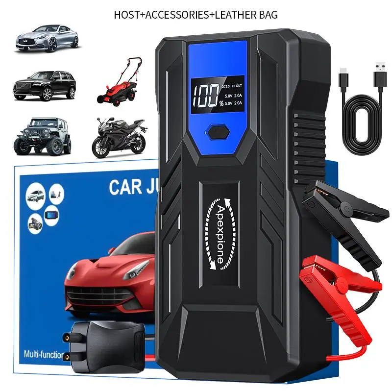 12V High-current Portable Jump Starter Kit, Car Battery Jump Power Pack, Built-in LED Light Jump Starter, Automotive Emergency Rescue Repair Tool