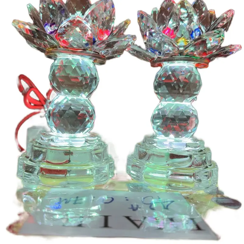 Đèn pha Lê 43a cao 15cm ngang 10cm trang trí sang trọng cho không gian bàn Phật bàn thờ tổ tiên 0
