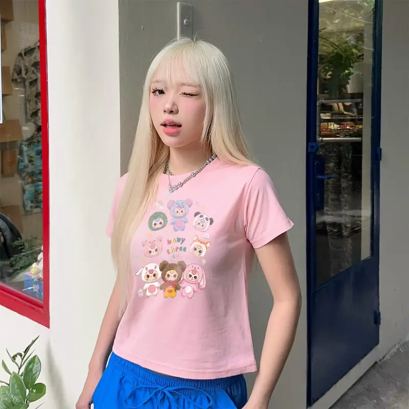 Áo Thun Baby Tee Tay Ngắn PINKSTORE29 Cổ Tròn In Hình Icon Baby Three A52012 0
