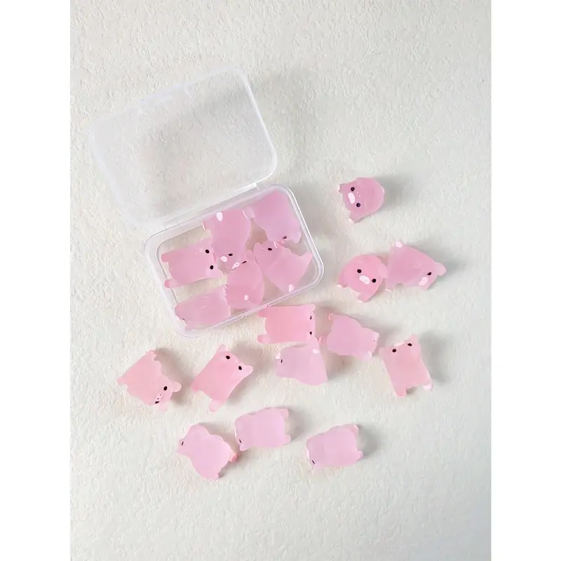 1Box Luminous Pig Design ABS Decoration Craft Set Creative Pink Mini Pig Shaped Decoration Object For Home Decoration Best Gifts Birthday 5