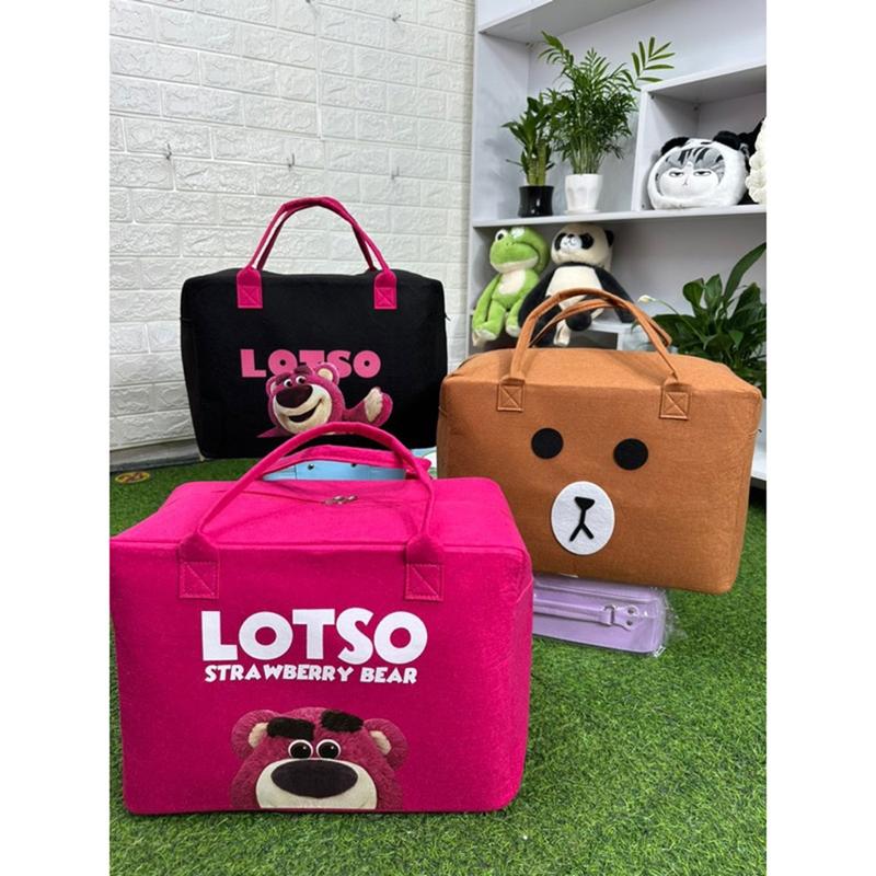 Túi Du Lịch Túi đựng quần áo Cỡ Lớn Bằng Vải Nỉ Họa Tiết Hoạt Hình Dễ Thương sz to 40 cm x30 cm x20 cm Bag Hoa Backpack Đeo Vai Balo