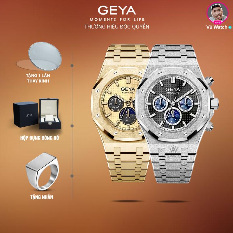 Đồng hồ cơ nam GEYA G78136 [5557] | Tặng hộp đựng, 1 lần thay kính miễn phí & 1 chiếc nhẫn
